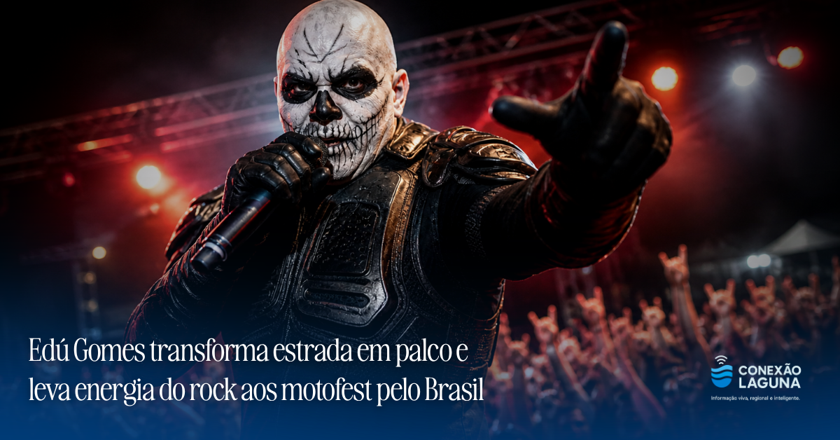 Edú Gomes transforma estrada em palco e leva energia do rock aos motofest pelo Brasil